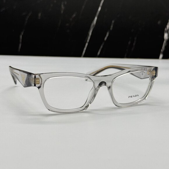 NEW PRADA PRB01V 12R1O1 WOMEN TRANSPARENT GRAY VPR B01 12R1O1 EYEGLASSES - Picture 1 of 9